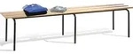 Garderobenbank H460xB2000xT460mm Stahlrohr 27mm schwarzgrau Buche-Massivholz C+P