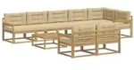 vidaXL Outdoor-Sofagarnitur 9 pcs Wei&szlig; und Beige 79 x 79 x 37 cm