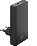 GOOBAY Dual-Schnellladeger&auml;t, 45W, 1x USB-C, 1x USB-A, 90&deg; abgewickelt, flach,