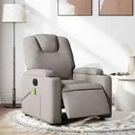vidaXL Massagesessel Elektrisch Taupe Stoff