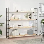 vidaXL Schweberegale 4 Stk. 140x30x2 cm Massivholz Akazie Unbehandelt