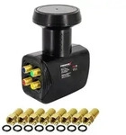 PremiumX Quad LNB SAT Direktanschluss 4 Teilnehmer Satellit TV Signalumsetzer...
