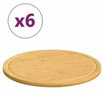 vidaXL Schneidebretter 6 Stk. &Oslash;30x1,5 cm Bambus