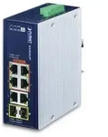 Planet Industrial 4-Port GE 802.3at+ 2+ 2 100/1000X SFP - Switch - Kupferdraht -