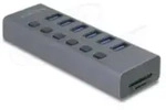 Delock Externer USB 5 Gbps 6 Port Hub mit Schalter und SD Micro Slot