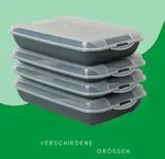 Novaliv 3er-Set Anthrazit Premium Aufschnittbox mit Transparentem Deckel,