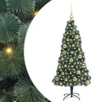 vidaXL K&uuml;nstlicher vorbeleuchteter Weihnachtsbaum mit Kugelset 120 cm