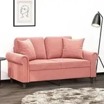 vidaXL Zierkissen 2 Stk. Rosa 40x40 cm Samt
