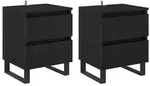 vidaXL Nachttisch 2 pcs Schwarz Eichen-Optik 40 x 35 x 50 cm