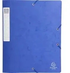 Exacompta 10x Archivbox R&uuml;cken 40mm Karton + 3 Klappen Gummizug A4 Blau 14005H
