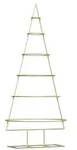 vidaXL Metall Weihnachtsbaum Gold 148 cm Pulverbeschichteter Stahl
