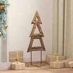vidaXL Weihnachtsbaum mit St&auml;nder Braun 90 cm Massivholz Teak