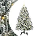 vidaXL K&uuml;nstlicher Weihnachtsbaum Gr&uuml;n und Wei&szlig; 120 cm PVC und Metall