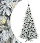 vidaXL K&uuml;nstlicher klappbarer Weihnachtsbaum Wei&szlig; 180 cm PE und PVC