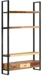 vidaXL B&uuml;cherregal 118x30x200 cm Massives Altholz