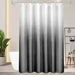 Duschvorhang 200x200cm Textil Grau Wasserdicht Waschbar mit 14