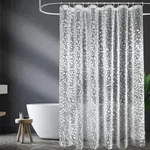 Antischimmel Duschvorhang 180x200 Transparent 3D Kieselsteinen Muster
