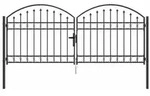 vidaXL Zauntor mit Schloss Assen Grau 301 x 175,5 cm Stahl