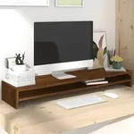 vidaXL Monitorst&auml;nder Braun Eichen-Optik 100x24x13 cm Holzwerkstoff