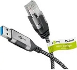 Goobay 74400 Ethernet-Kabel USB-A 3.0 auf RJ45, Slim, 15 m, 15 m,...