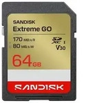 SanDisk Extreme Go - Flash-Speicherkarte - 64GB - Video Class V30 / UHS-I U3 -