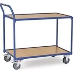 Tischwagen 2 Ladefl&auml;chen L1000xB700mm brillantblau Trgf.300kg B&uuml;gel senkrecht