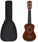 "vidaXL Sopran Ukulele Set f&uuml;r Kinder mit Tasche Dunkles Holz 21""