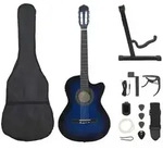 vidaXL 12-tlg. Western Gitarren-Set mit Equalizer und 6 Saiten Blau