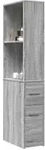 vidaXL Badschrank Schmal mit Rollen Grau Sonoma Holzwerkstoff
