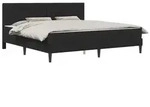 vidaXL Bettgestell mit Matratze mit Kopfteil Schwarz 180 x 200 cm Samt