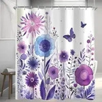 Duschvorhang 180x200cm Lila Blume