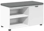 vidaXL Flurbank mit Kissen mit Regal mit Speicher Wei&szlig; 80 x 38 x 46 cm