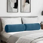 vidaXL Bolsterkissen 2 St&uuml;ck Blau &Oslash; 25 x 70 cm Cordstoff