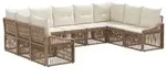 vidaXL Gartensofa-set 9 pcs Beige Poly-Rattan