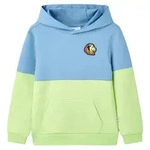 Kinder-Kapuzenpullover Blau und Zartgelb 92
