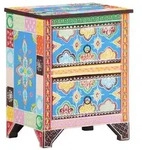 vidaXL Nachttisch Handbemalt 40x30x50 cm Mango Massivholz