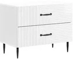 vidaXL Nachttisch Hochglanz Wei&szlig; 62 x 34,5 x 47,5 cm Holzwerkstoff