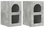 vidaXL Nachttisch 2 pcs Beton Grau 29,5 x 33,5 x 50 cm Holzwerkstoff