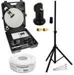 PremiumX Camping Satelliten-Anlage Mobile Satellitensch&uuml;ssel SAT TV Single LNB...