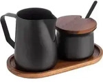 APS Milch-/ Zucker-Set MILURO, Edelstahl schwarz, 5-teilig
