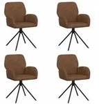 vidaXL Drehstuhl Esszimmer 4 pcs Kunstwildleder Braun 54 x 55 x 86 cm