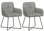 vidaXL Esszimmerst&uuml;hle 2 pcs Samt (V) Hellgrau 59 x 56,5 x 86 cm