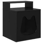 vidaXL Katzenhaus Schwarz 42,5 x 40 x 53,5 cm Holzwerkstoff