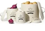 Kartoffel Vorratsdosen Set, Retro Design Zwiebeltopf, Gro&szlig;er Metall