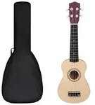 "vidaXL Sopran Ukulele Set f&uuml;r Kinder mit Tasche Dunkles Holz 21""