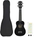 "vidaXL Sopran-Ukulele-Set mit Tasche f&uuml;r Kinder Schwarz 21""