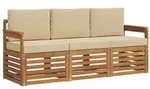 vidaXL Sofagarnituren 3 pcs Natur und Beige Massivholz Akazie