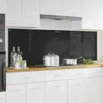 vidaXL K&uuml;chenr&uuml;ckwand Schwarz 90 x 60 cm Geh&auml;rtetes Glas