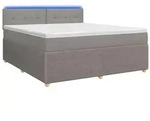 vidaXL Boxspringbett mit Matratze Taupe 180 x 200 cm Stoff