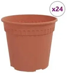vidaXL Runder Blumentopf 24 pcs Ziegelrot &Oslash; 17 x 14 cm Kunststoff